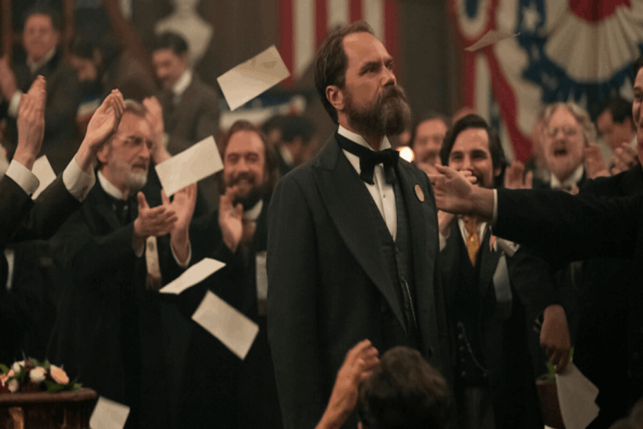 “Como um relâmpago” mostra a ascensão e o curto mandato de James A. Garfield como presidente dos Estados Unidos (Imagem: Reprodução digital | Netflix)