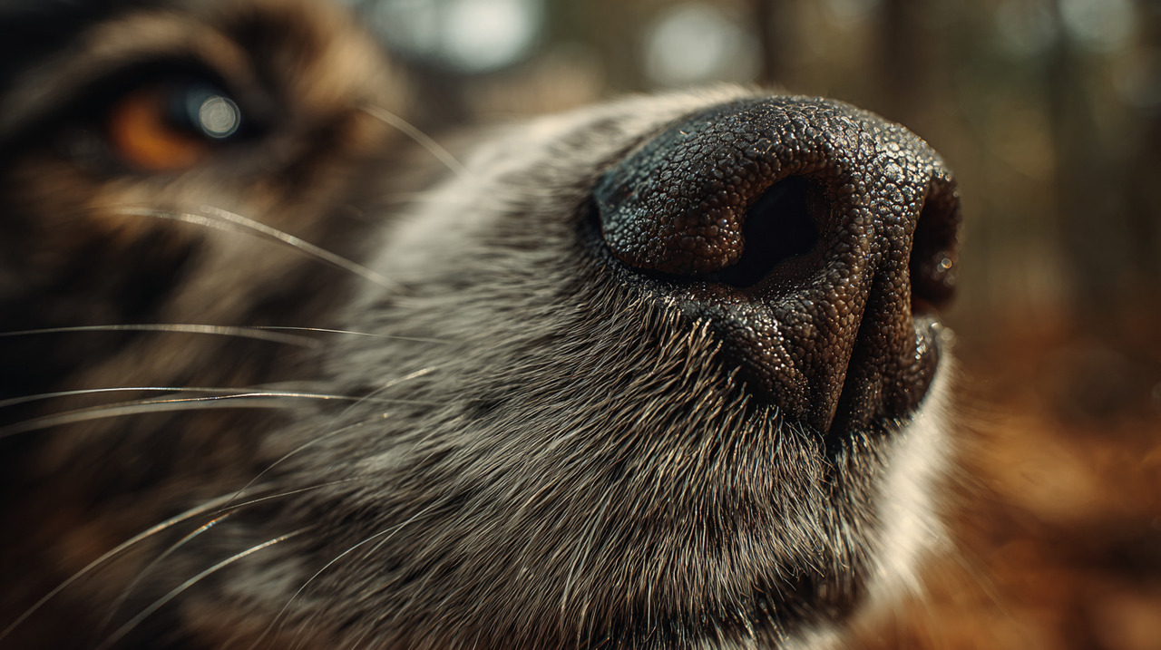 Os cães possuem uma quantidade de receptores olfativos muito superior à dos humanos e são capazes de perceber micropartículas imperceptíveis ao nosso olfato