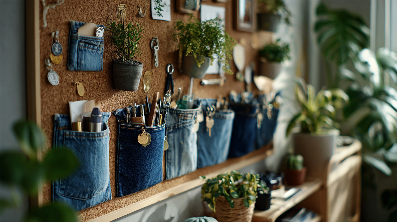 O tecido jeans é resistente e versátil, o que o torna perfeito para suportar pequenos objetos