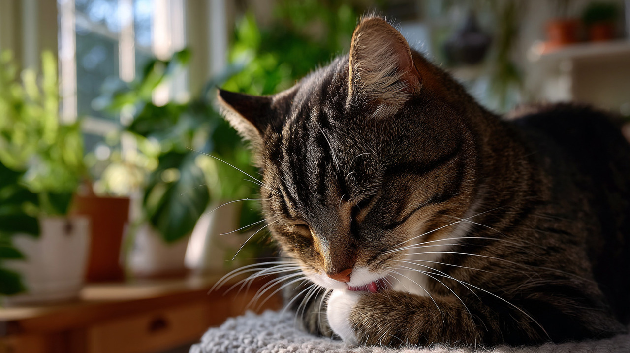 Durante a autolimpeza, os gatos ingerem pelos soltos que se acumulam no estômago
