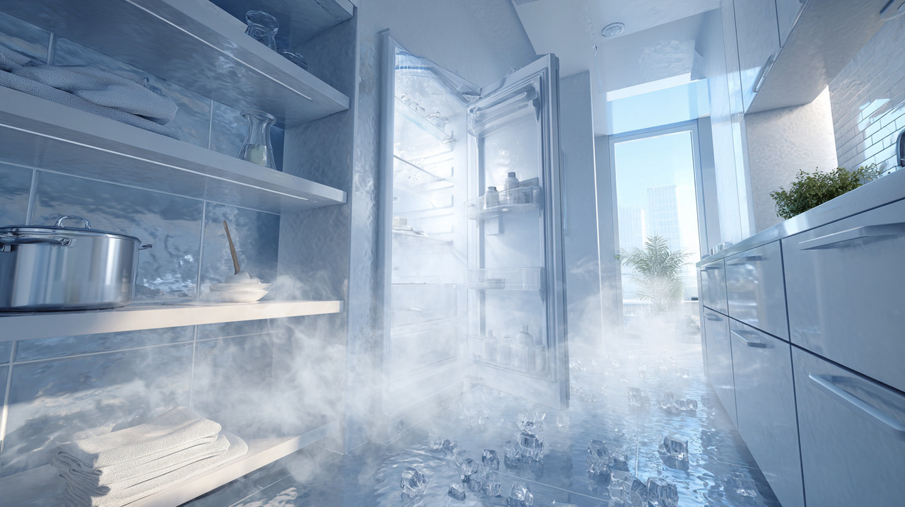 A formação de camadas de gelo nas paredes internas dificulta a manutenção da temperatura ideal