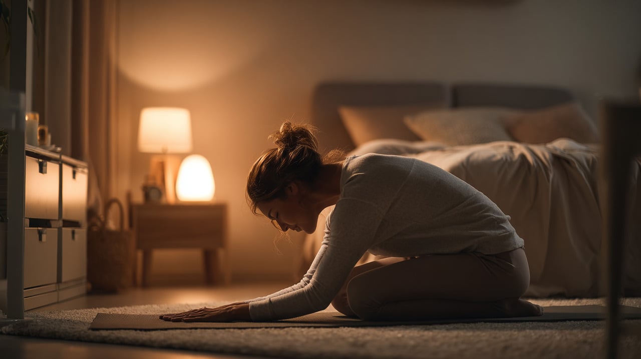 A adoção de alongamentos suaves ao final do dia pode promover relaxamento ao ativar o sistema parassimpático