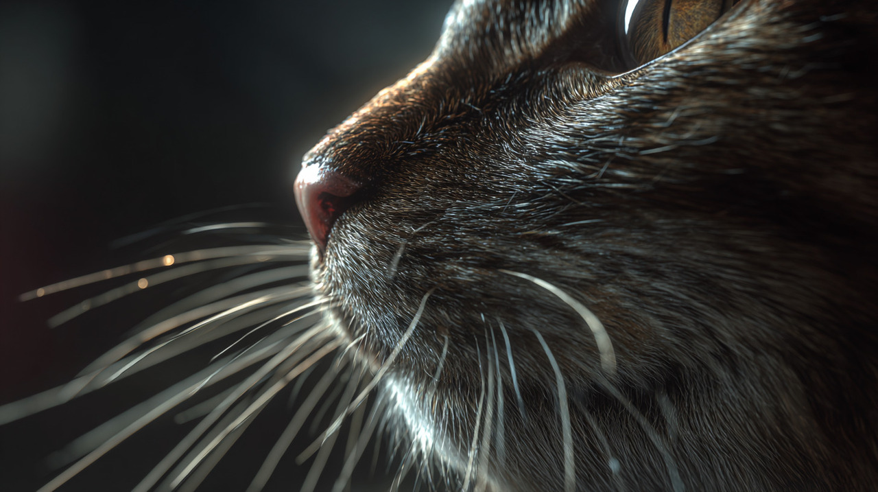 Os bigodes dos gatos são chamados de vibrissae e não aparecem apenas ao redor do nariz