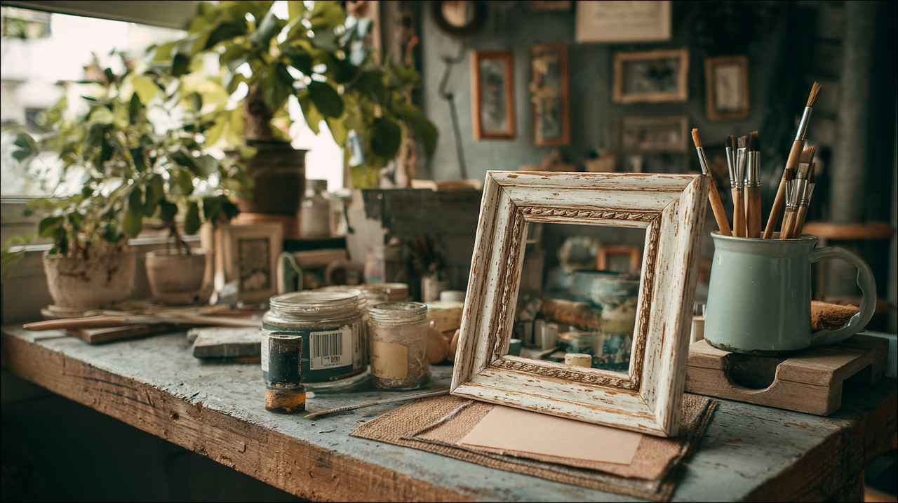 O primeiro passo ao lidar com molduras antigas é desmontar totalmente a peça