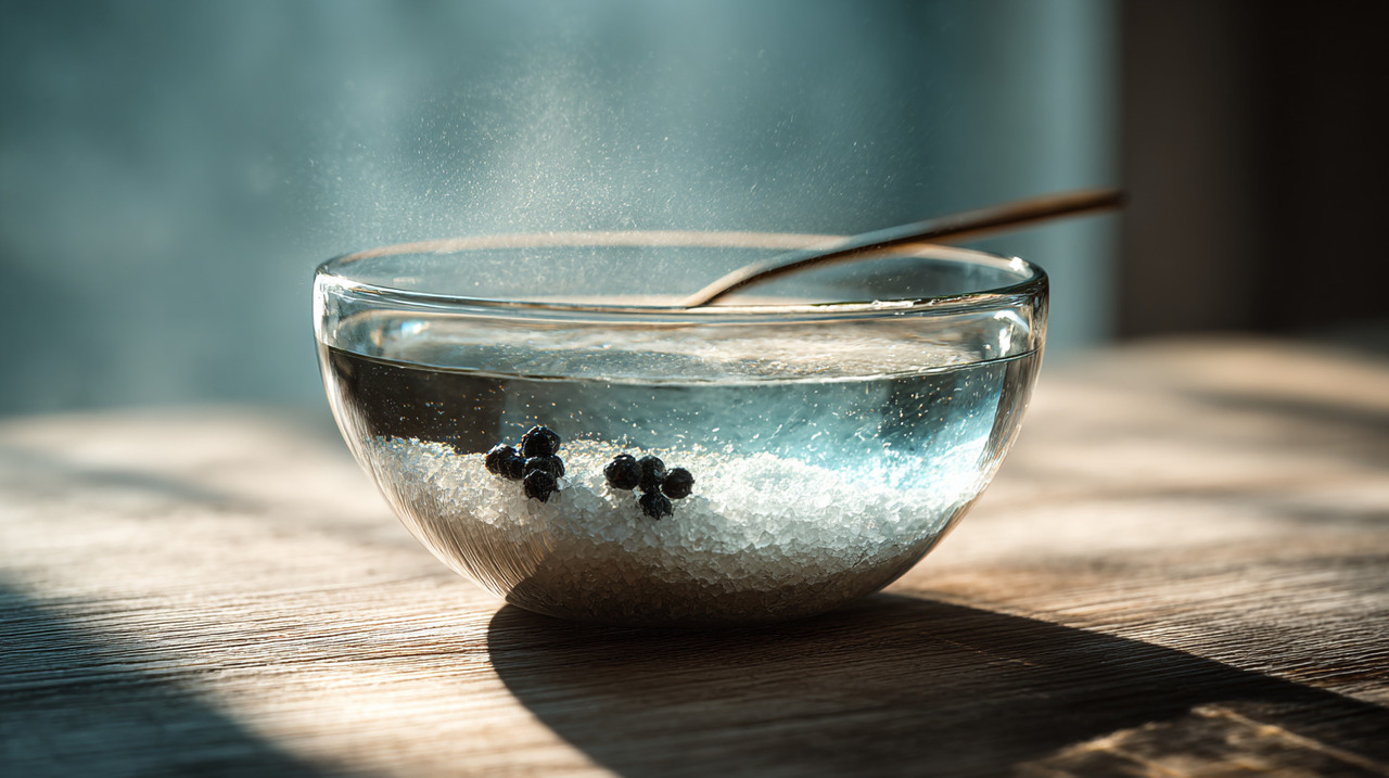 A simpatia combina água, sal e pimenta, ingredientes acessíveis que possuem significados simbólicos