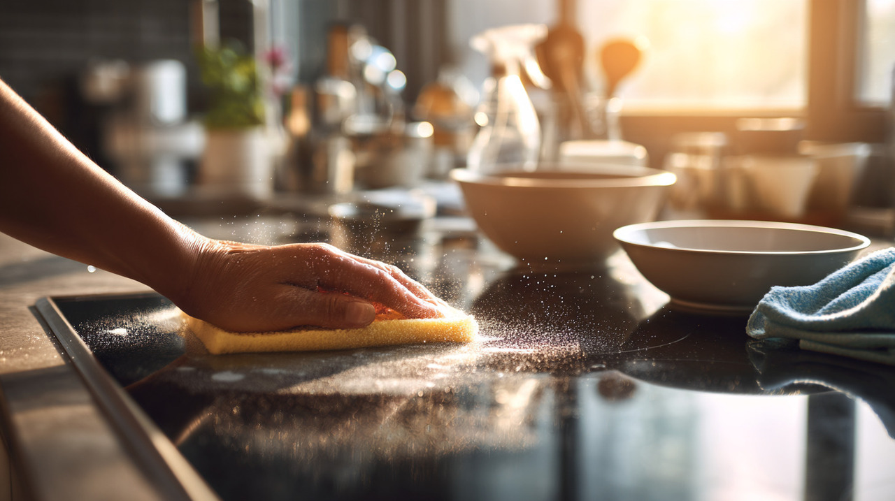 Durante o preparo de refeições, gotas de óleo tendem a respingar e se acomodar no fogão e em áreas ao redor