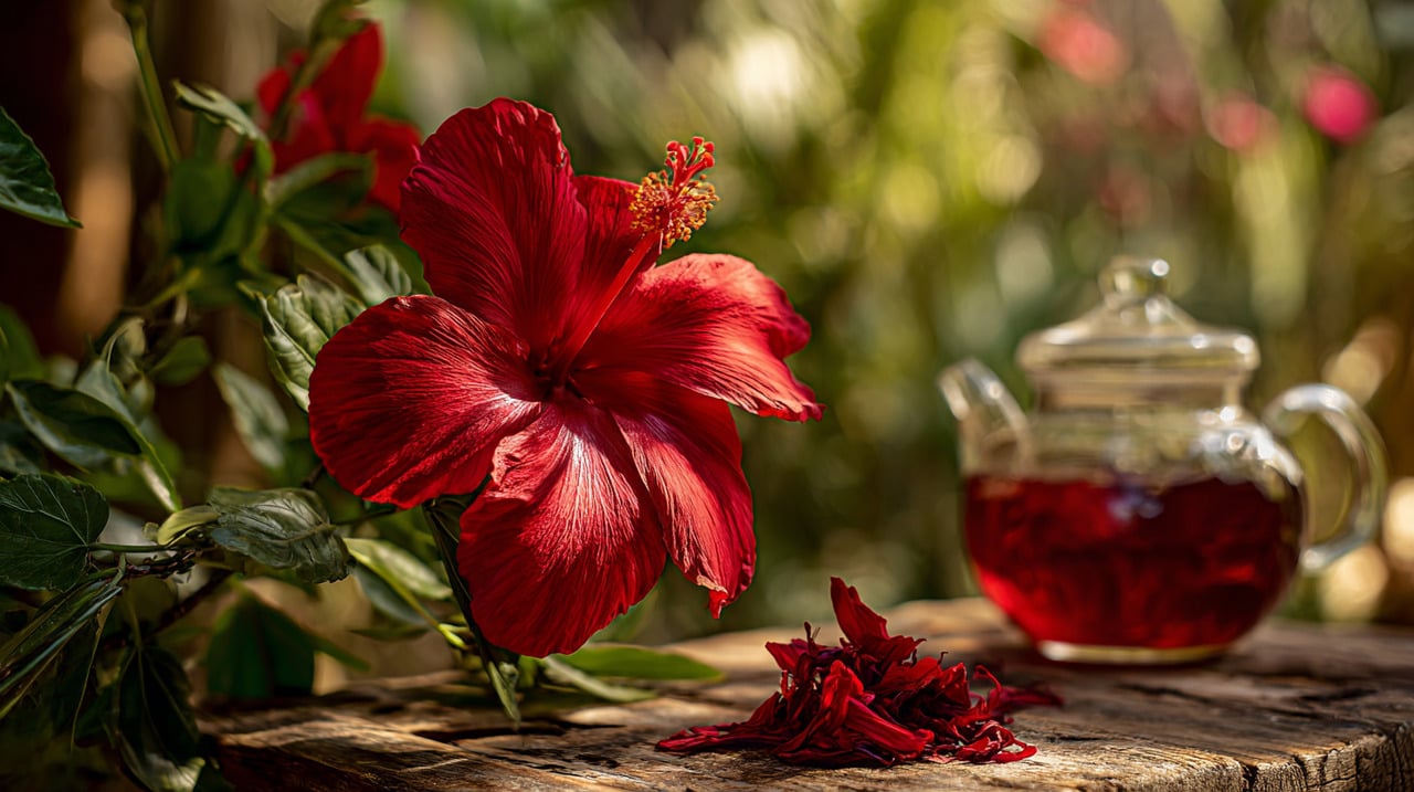 A flor de Jamaica é valorizada tanto por suas qualidades estéticas quanto por seus benefícios à saúde