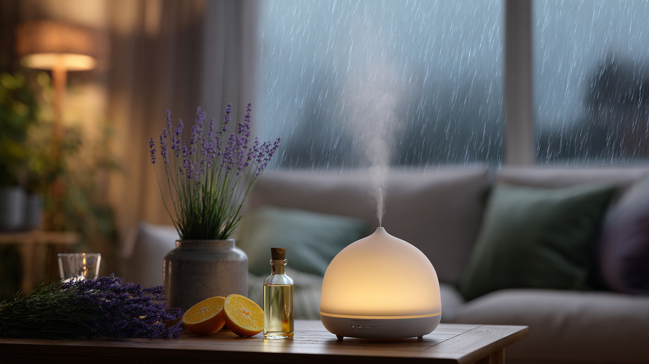 Entre os aromas para humor, os óleos essenciais de lavanda e camomila são frequentemente citados