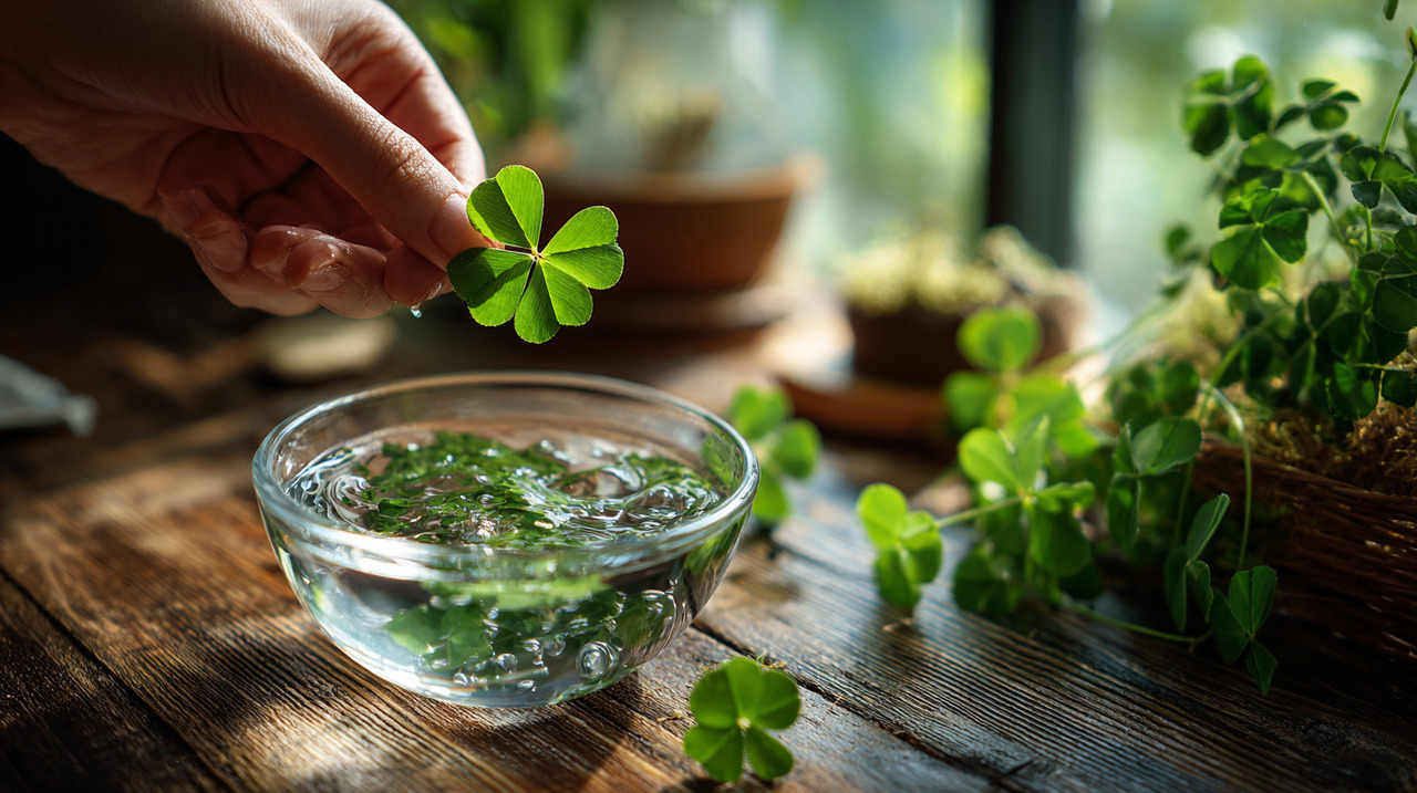 O ritual que une água e trevo de quatro folhas é feito com fé e foco nas intenções