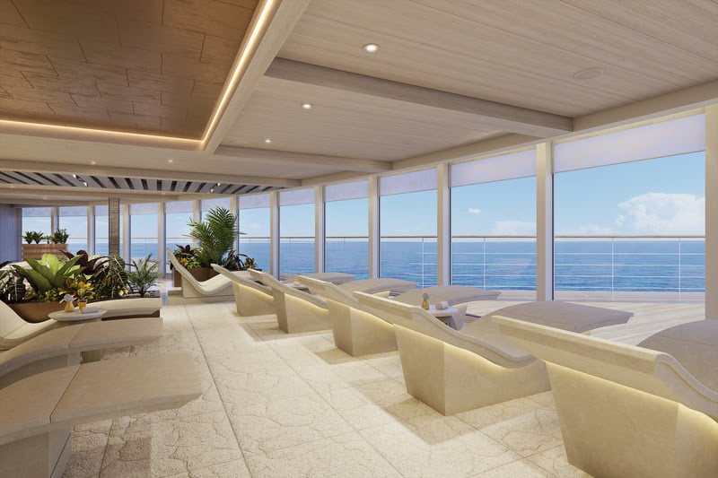 Espaço do Mandara Spa, no navio Norwegian Aqua