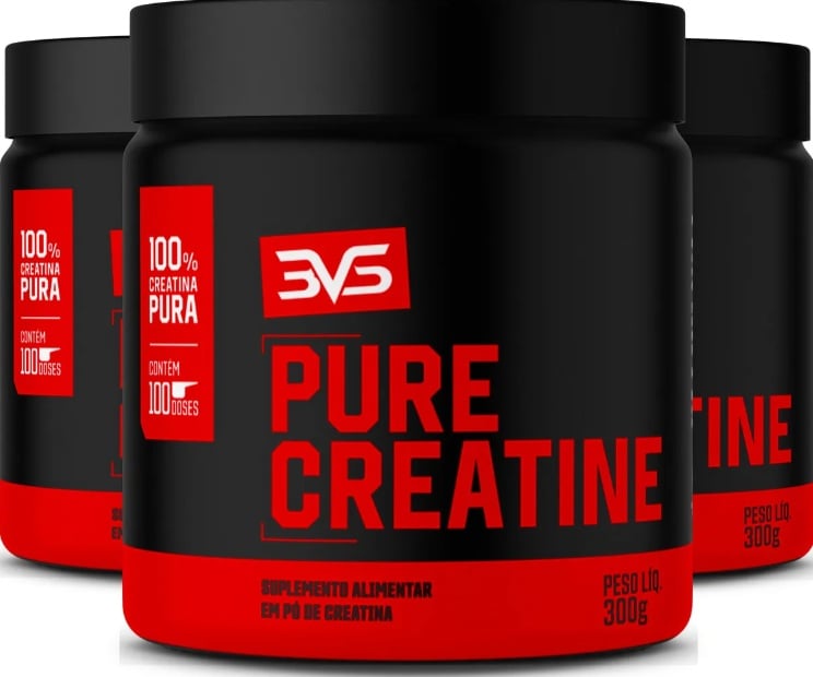 O kit com três creatinas da 3VScusta R$99,90 no Mercado Livre