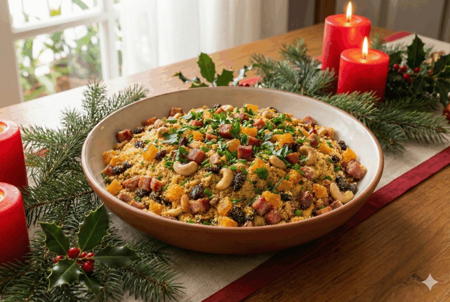 Uma farofa natalina de encher a boca de água