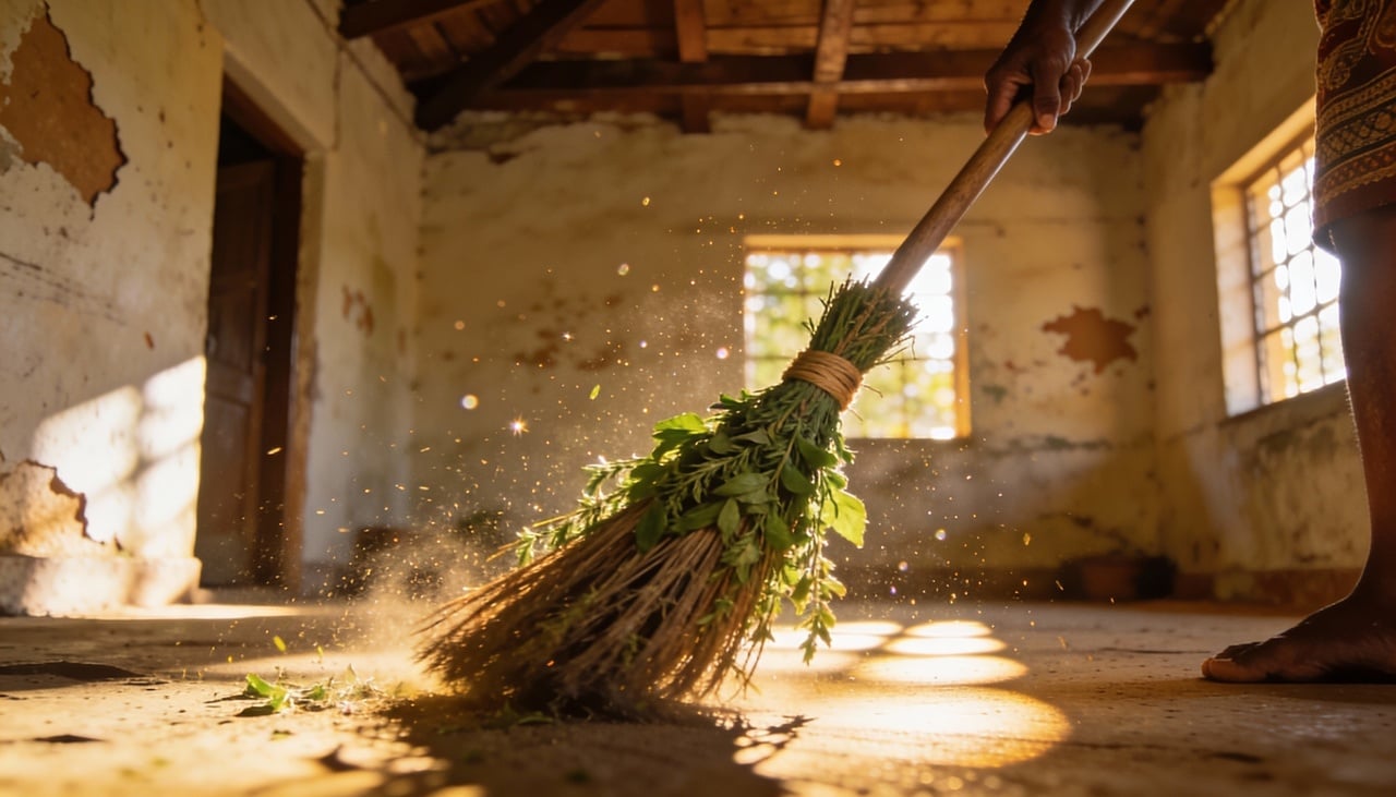 Entre simpatias e tradições orais, a vassoura energética aparece em práticas para atrair ou afastar situações específicas