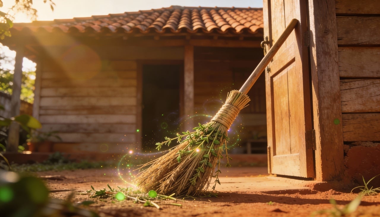 Entre simpatias e tradições orais, a vassoura energética aparece em práticas para atrair ou afastar situações específicas