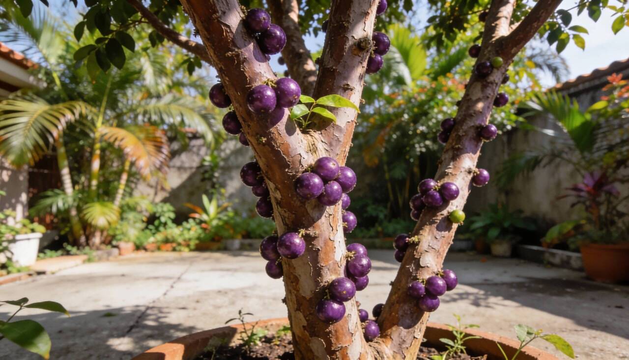 A jabuticabeira nativa apresenta particularidade botânica fascinante conhecida como caulifloria