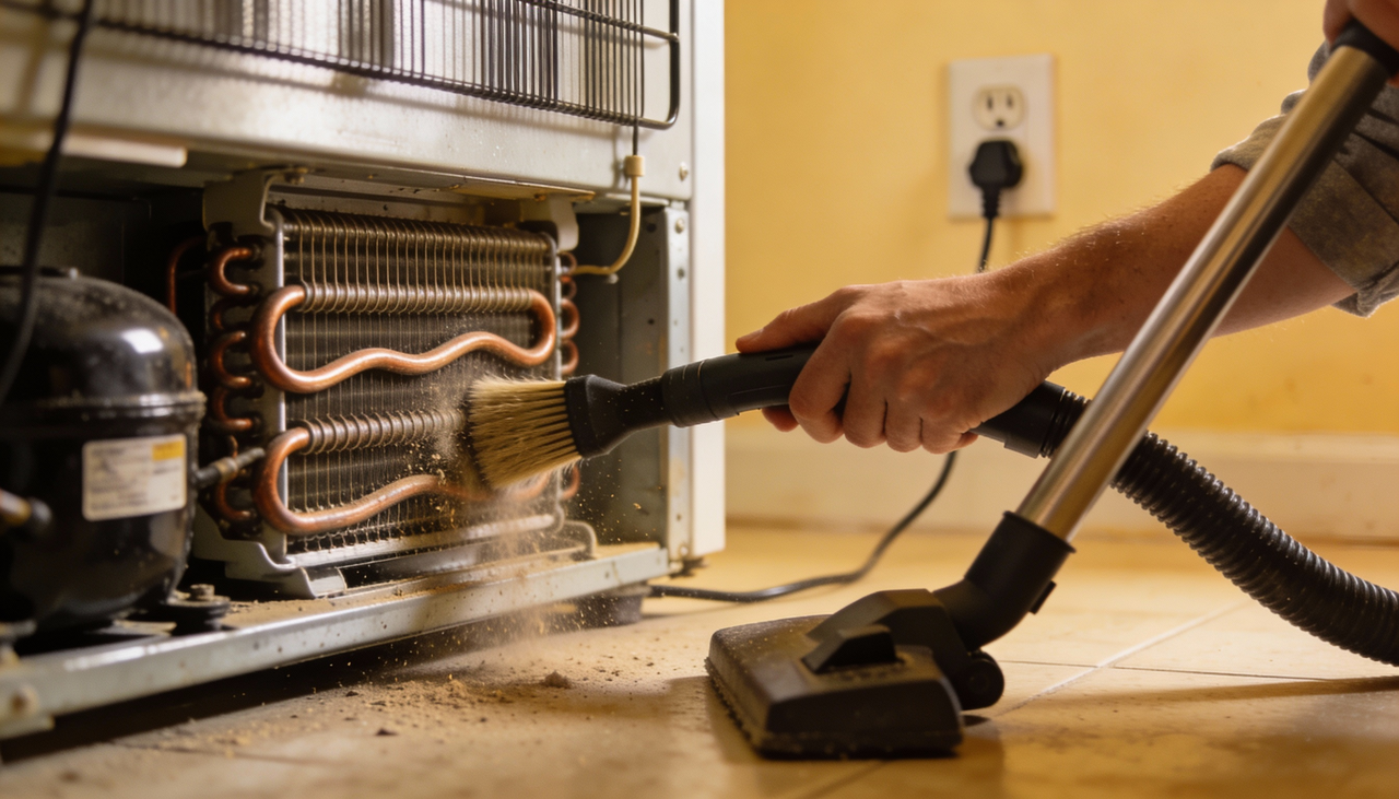 A limpeza das serpentinas permite que o motor trabalhe com muito menos esforço para resfriar o interior do aparelho