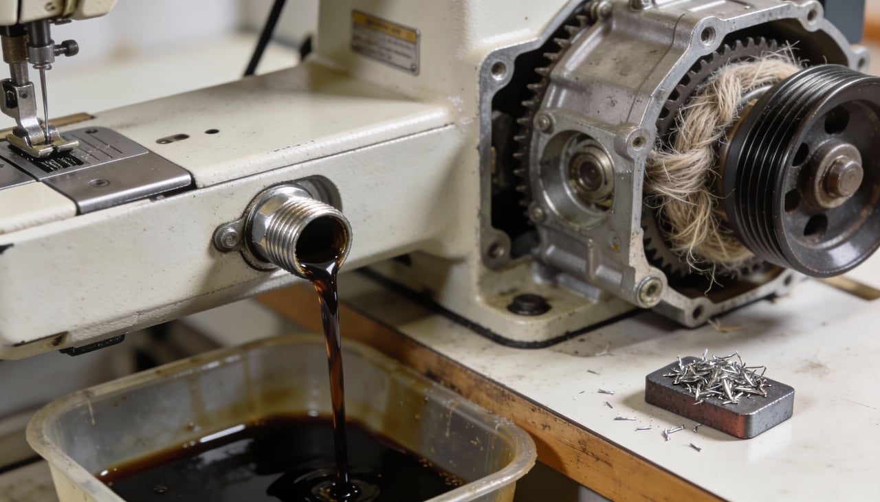 Muitas costureiras esperam a máquina fazer um barulho estranho para lembrar do óleo, mas o ideal é não deixar chegar a esse ponto