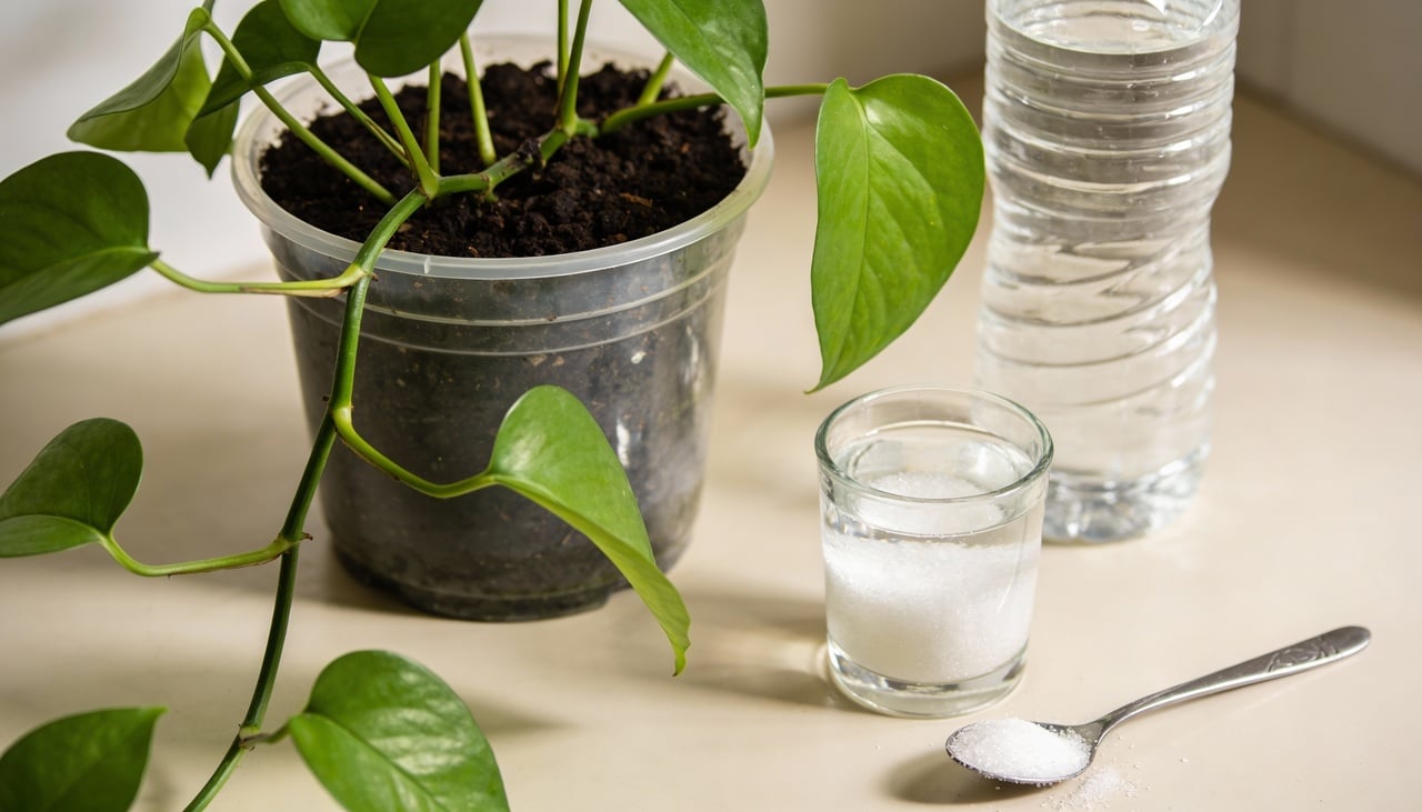 O açúcar serve como uma fonte de energia rápida (carbono) para os microrganismos benéficos que habitam a terra