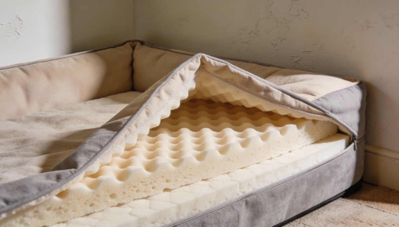 Segundo veterinários, a melhor opção costuma ser uma cama acolchoada própria para cães, e não a cama do tutor nem o piso frio