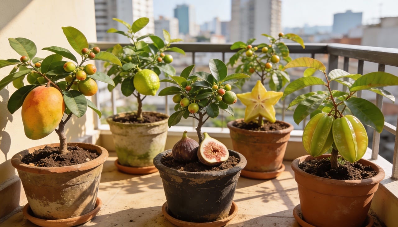 Entre as variedades mais indicadas para quintais residenciais e cultivo em vasos, destacam-se cinco opções com características distintas