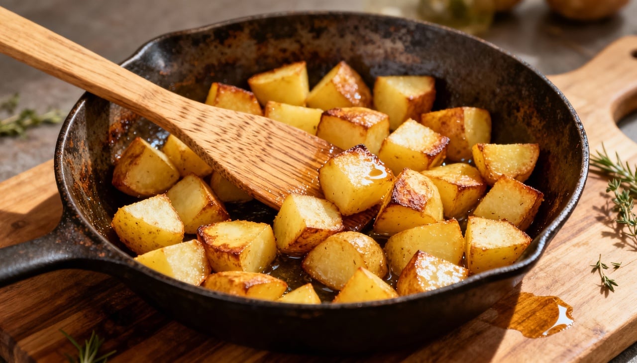 A união de batatas e ovos cria um equilíbrio nutricional perfeito para a primeira refeição do dia