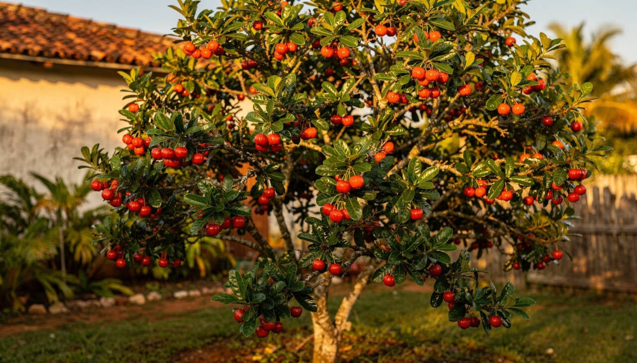 As frutas da aceroleira se destacam pela alta concentração de vitamina C