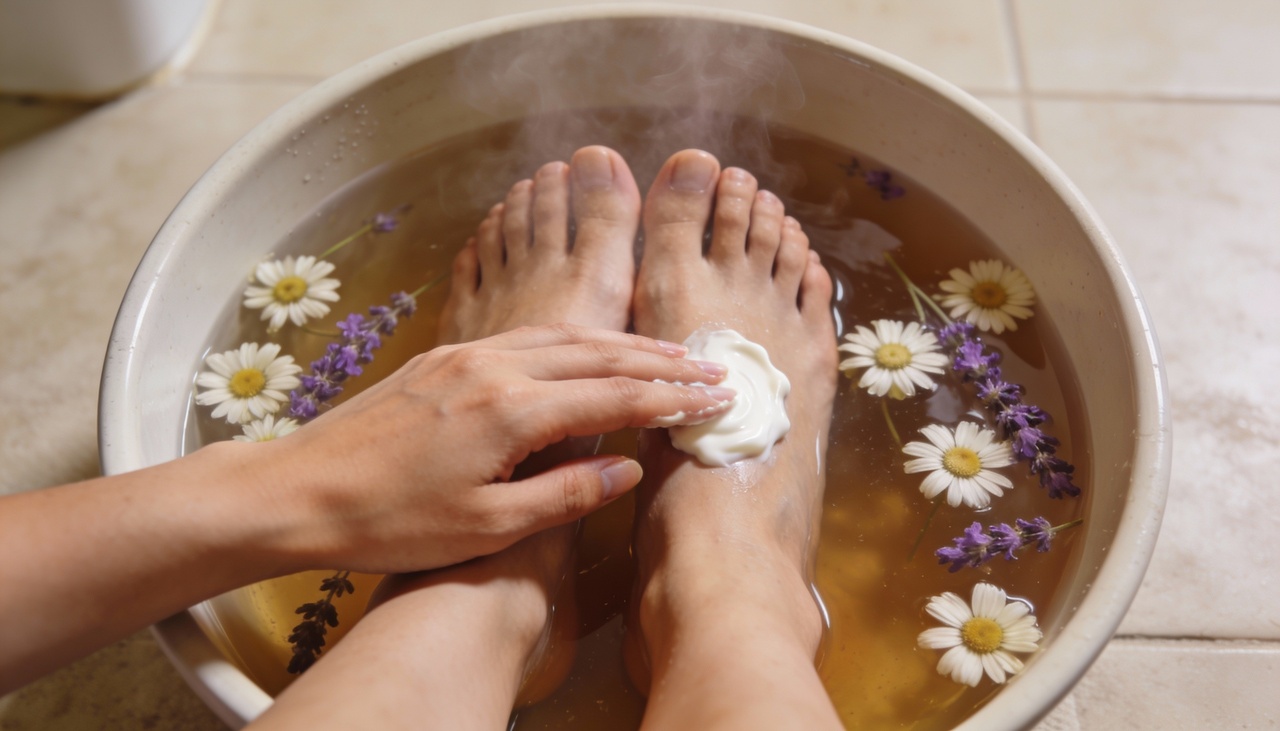 Quando preparado de forma adequada, o escalda pés para alívio imediato atua principalmente em pés, tornozelos e panturrilhas