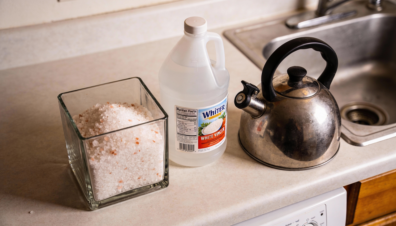 o ponto de vista químico, o vinagre é uma solução aquosa de ácido acético, capaz de ajudar a dissolver gorduras leves