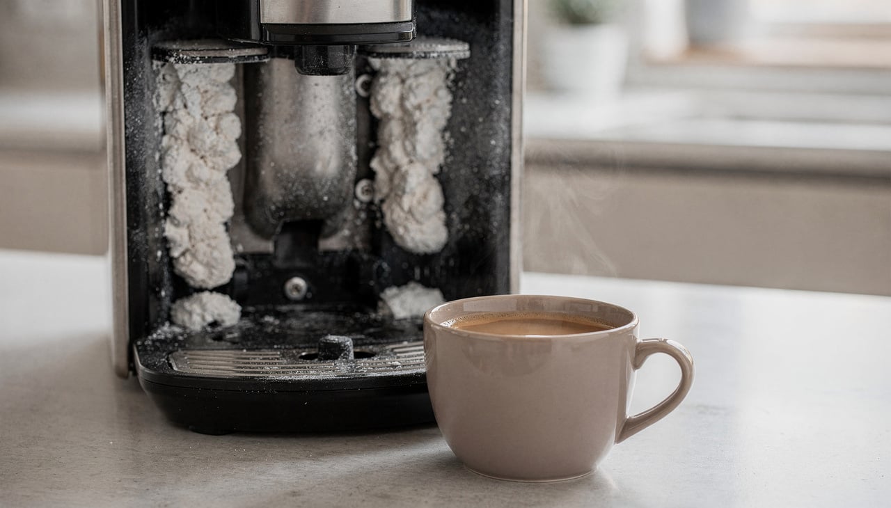 Muitas pessoas esquecem que a água carrega minerais que, com o tempo, grudam nas paredes internas da máquina