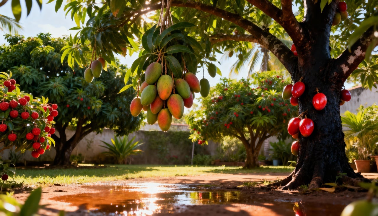 Os meses de verão trazem calor intenso e dias longos, condições ideais para frutas que necessitam de muita luz solar e temperaturas elevadas para amadurecer adequadamente