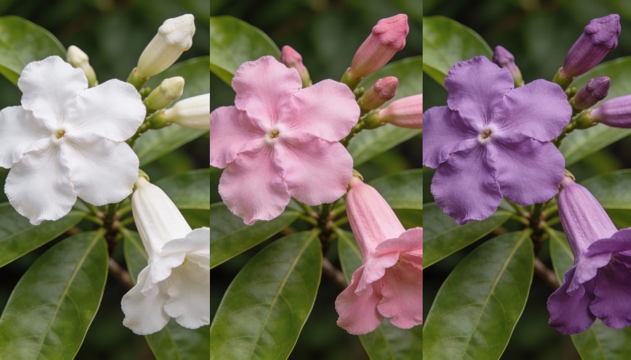 Diferente de outras plantas, o manacá da serra não possui flores de cores variadas por genética, mas sim por um processo de maturação
