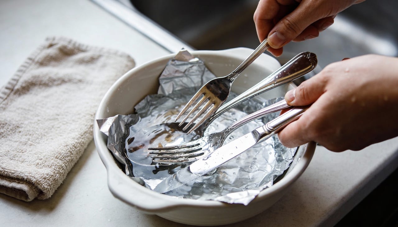 O brilho volta para os seus garfos e facas graças a uma reação química chamada transferência de elétrons