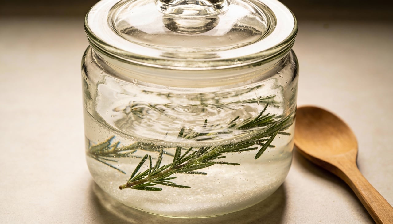 O preparo do enxágue de bicarbonato de sódio e alecrim para cabelos brancos é simples e segue um passo a passo caseiro