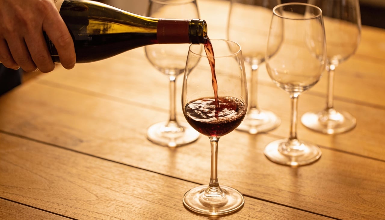 Encher a taça de vinho completamente até a boca pode parecer uma demonstração de generosidade