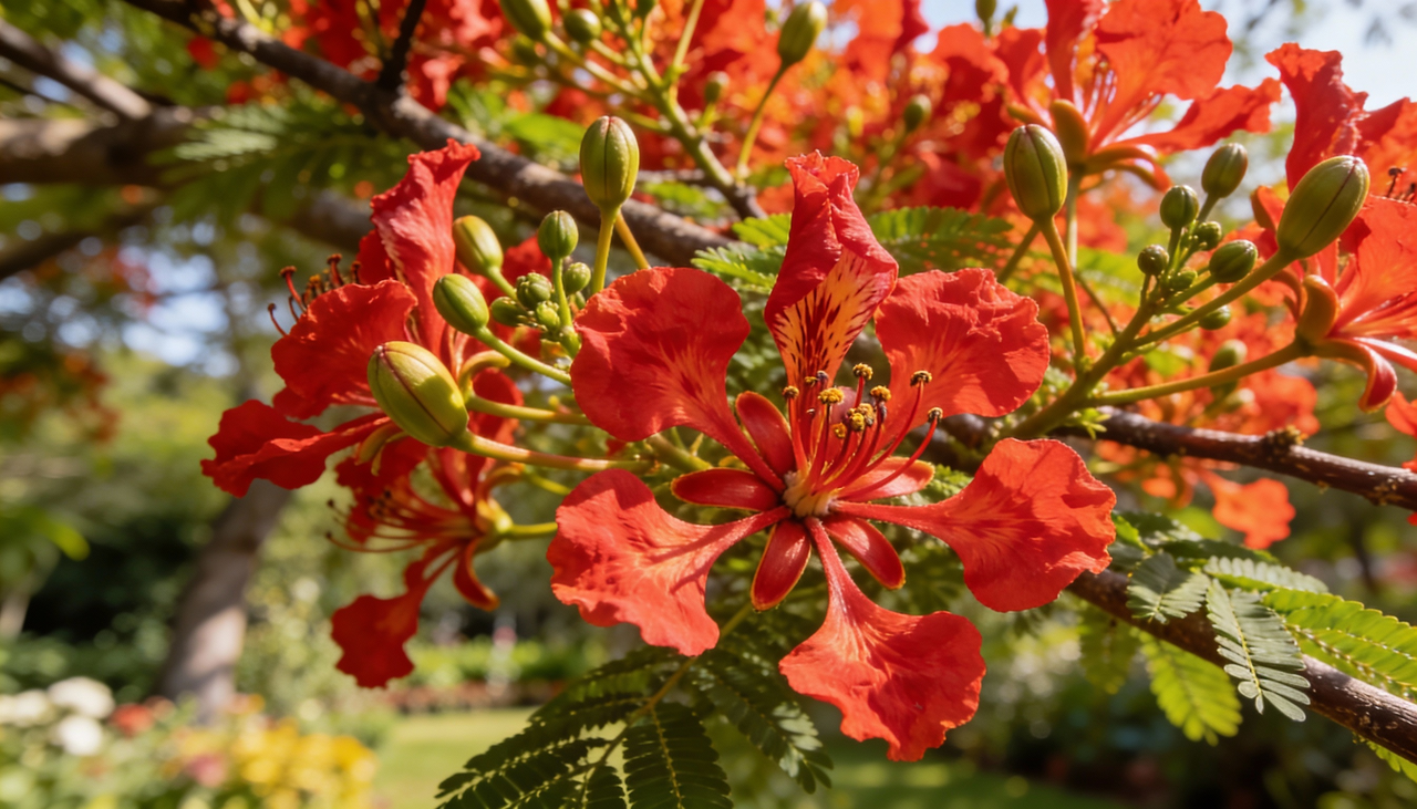 O nome árvore de fogo pode se referir a diferentes espécies botânicas conforme a região do mundo