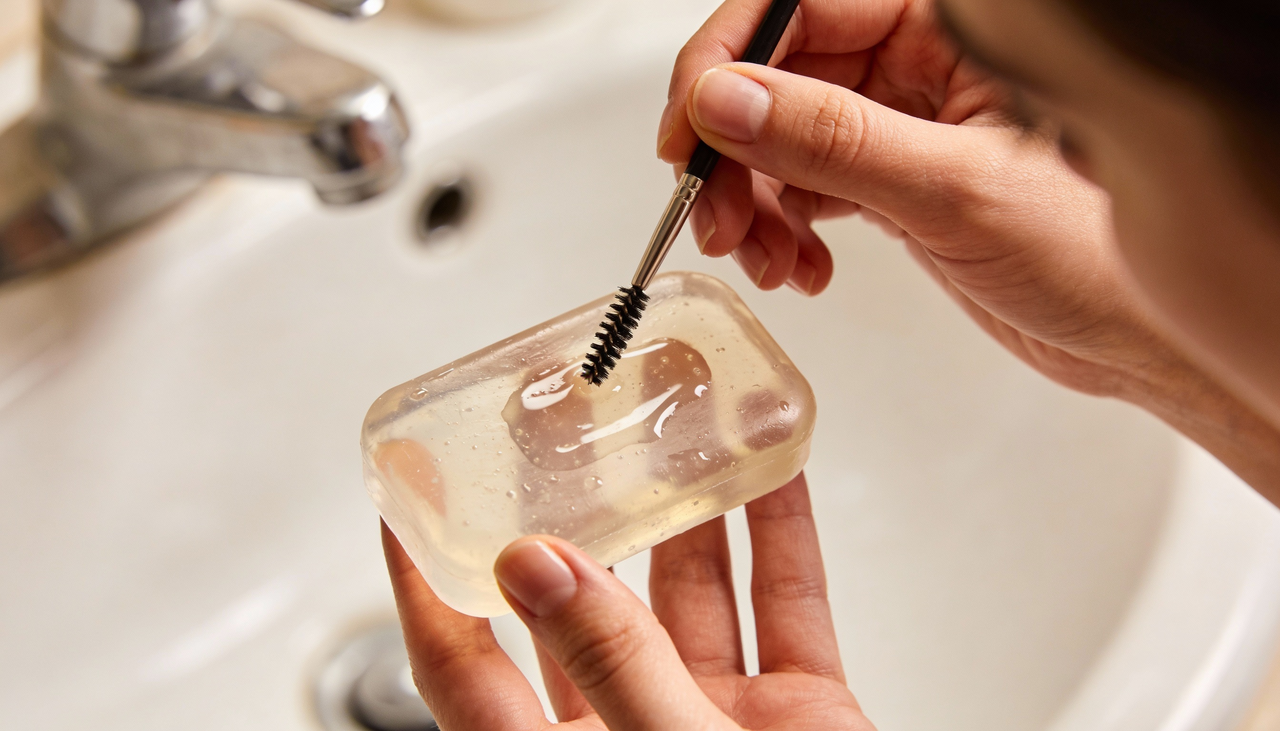 O truque das sobrancelhas laminadas com sabonete de glicerina transforma o sabonete em uma espécie de “gel” que segura os pelos por algumas horas