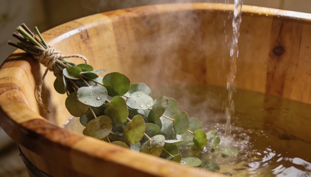 O contato do vapor quente com as folhas frescas libera substâncias que funcionam como um remédio natural para o cansaço diário