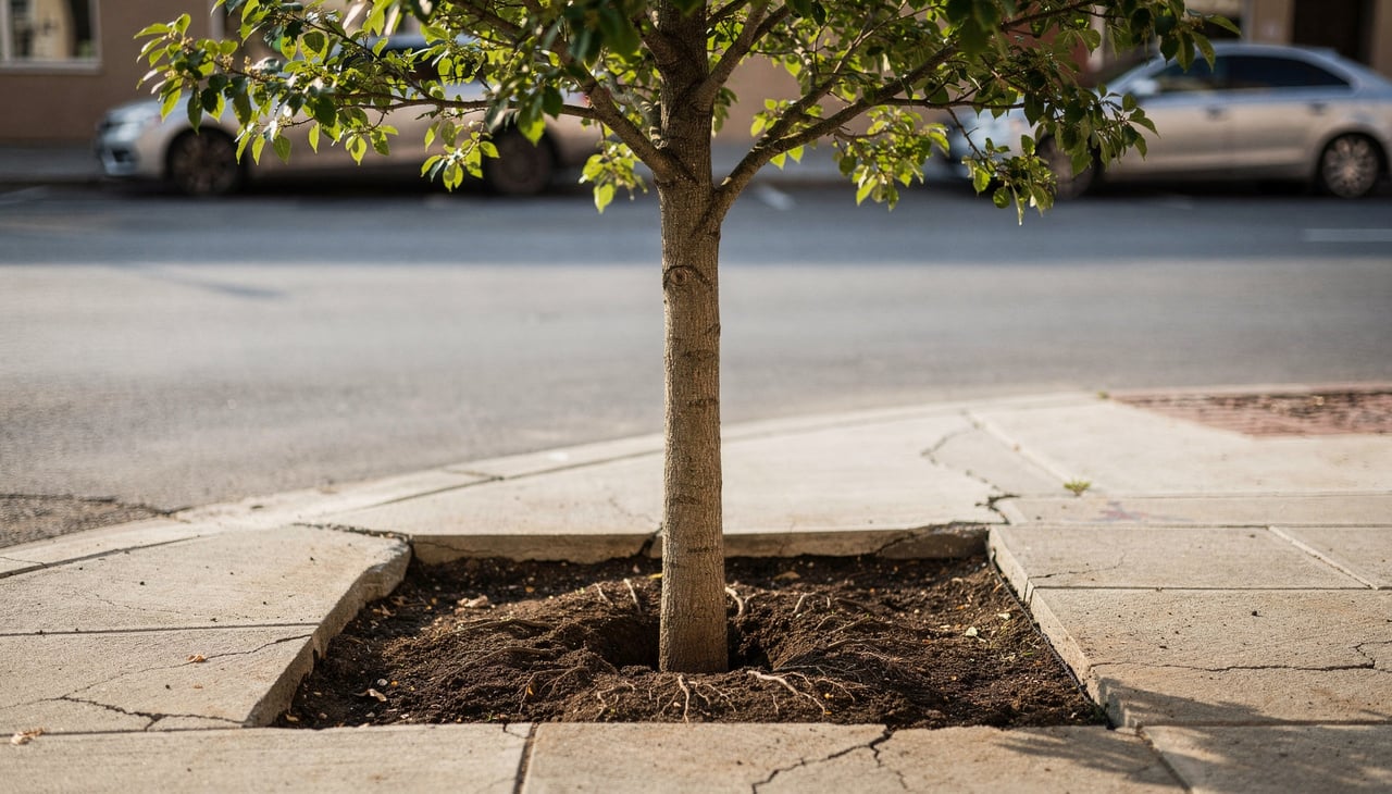 O porte da árvore influencia diretamente o desenvolvimento das raízes e o impacto que ela terá no ambiente ao redor