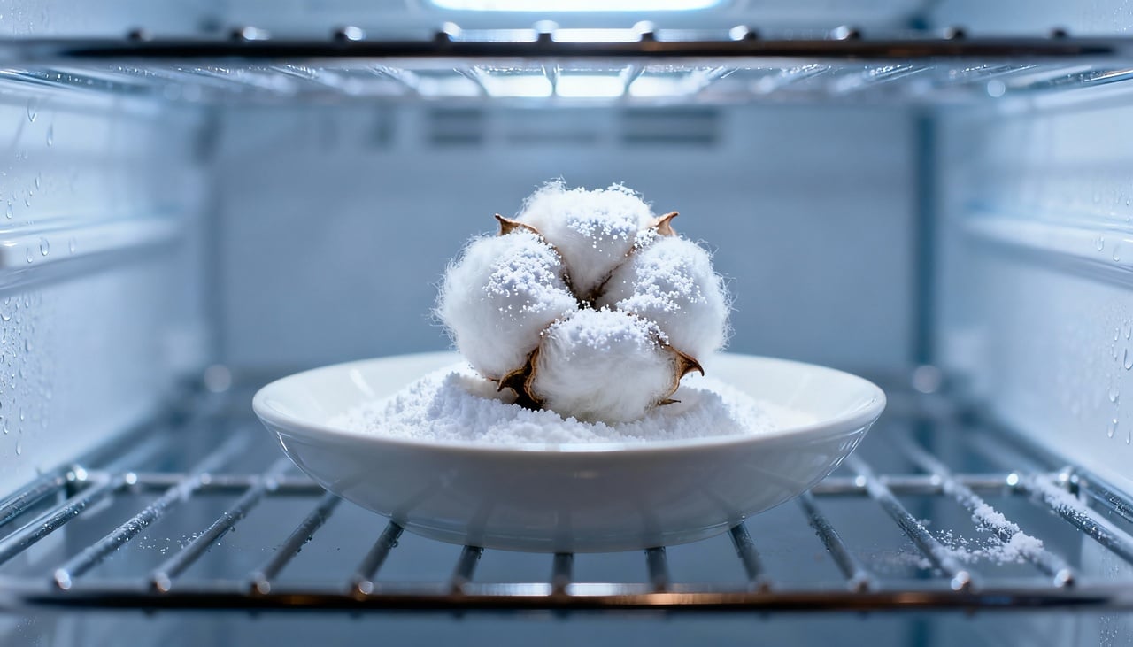 O algodão funciona absorvendo parte da umidade e capturando moléculas que causam odores desagradáveis