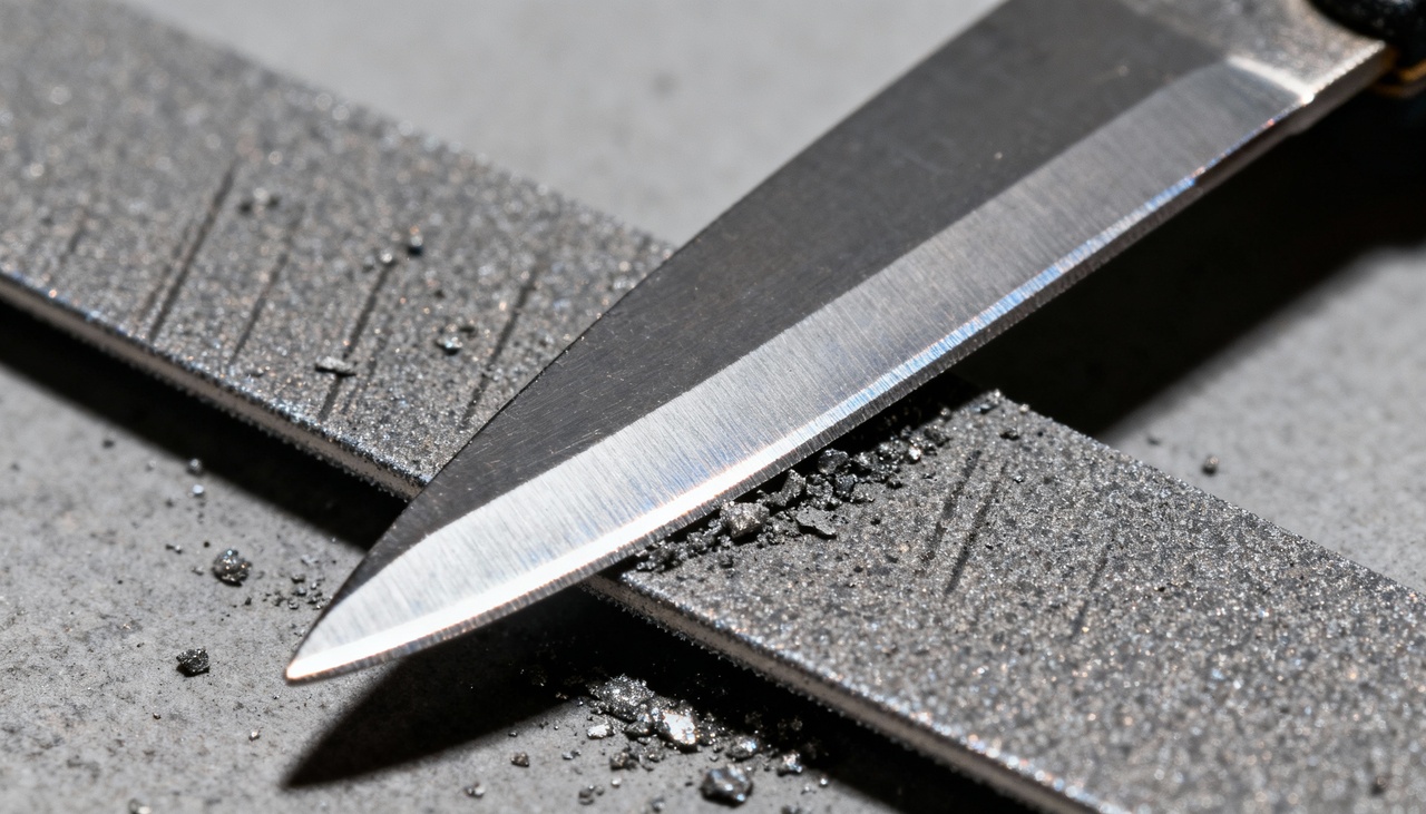 A lixa de unha, presente em muitos kits de manicure, oferece uma superfície abrasiva capaz de restaurar o corte das lâminas