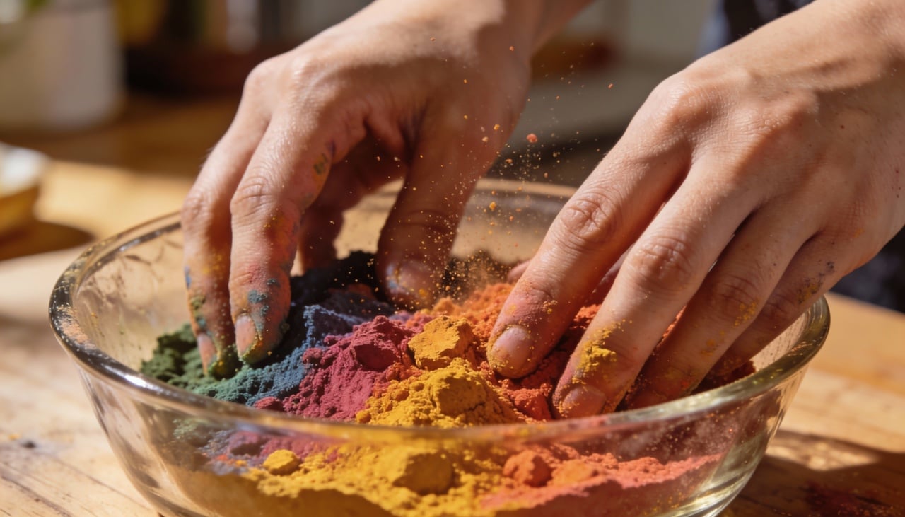 Para um batom de formulação simples, costuma-se usar poucos ingredientes gordurosos combinados a pigmentos, priorizando conforto e boa espalhabilidade