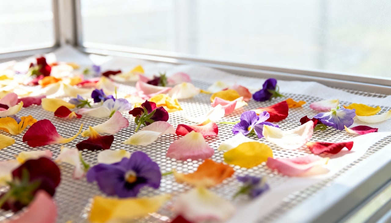 A seleção adequada das flores é essencial para garantir pétalas preservadas com boa aparência e durabilidade – Imagens produzidas com uso de Inteligência Artificial