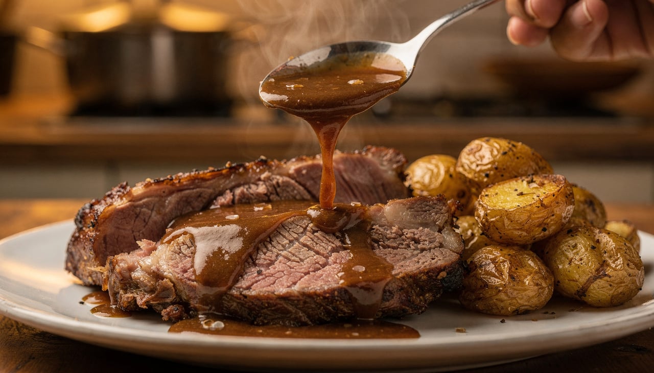 A base desta receita é a carne de vitela que fica extremamente macia quando assada lentamente em temperatura baixa