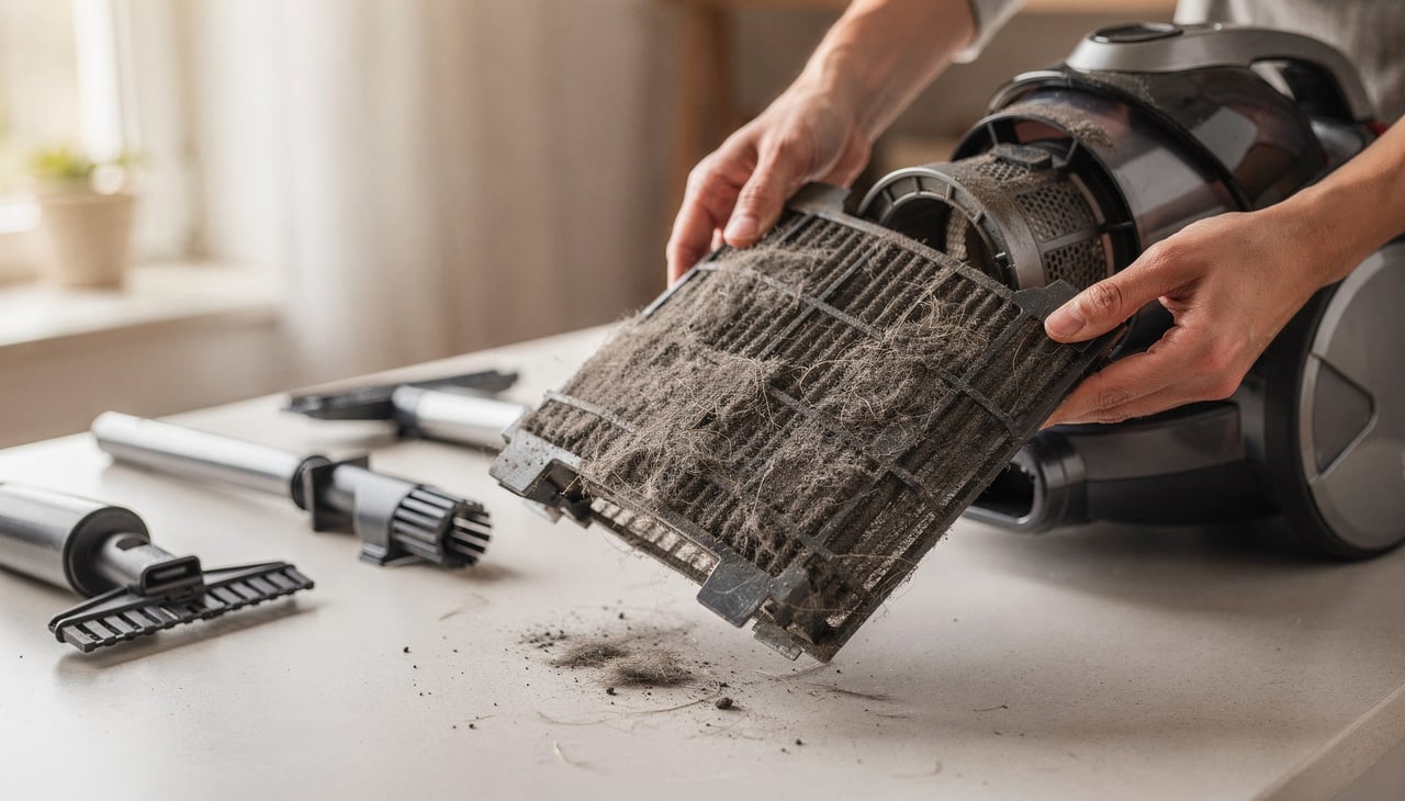 A perda de potência do aspirador geralmente está relacionada à dificuldade de circulação do ar