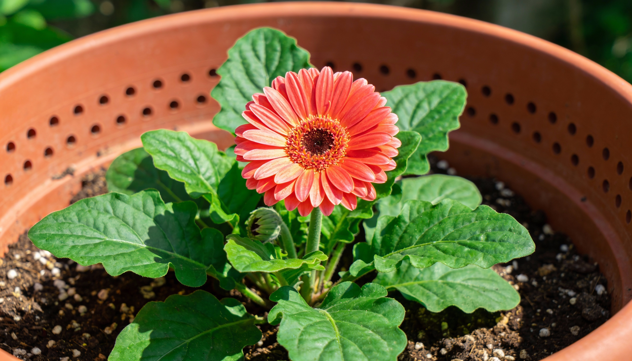 O recipiente selecionado influencia diretamente a saúde e o desempenho da gérbera