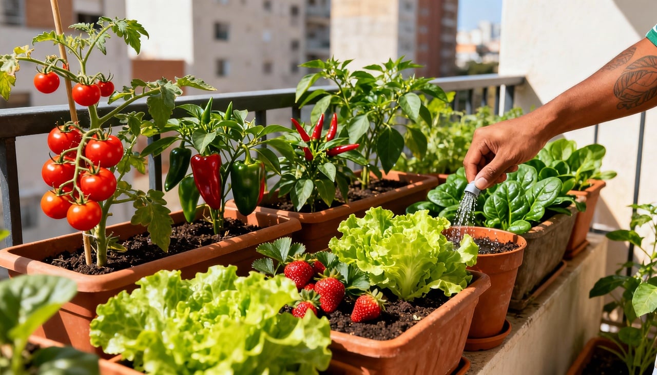 A seleção de plantas adequadas faz toda a diferença no sucesso do cultivo em varandas – Imagens produzidas com uso de Inteligência Artificial
