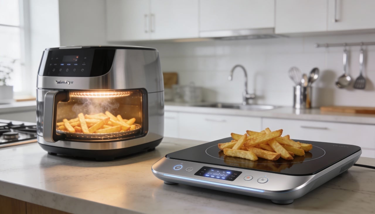 A discussão sobre avanço em relação à air fryer envolve eficiência energética, qualidade do preparo e experiência de uso