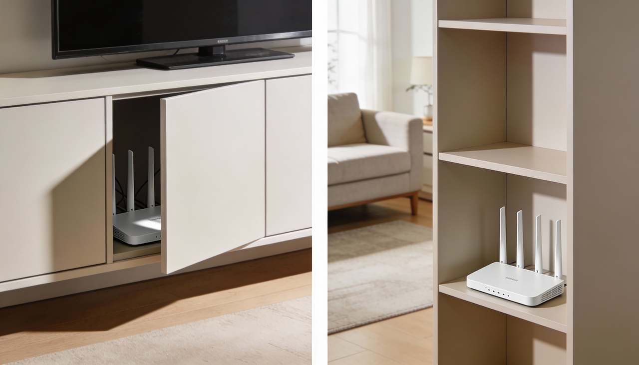 O sinal de Wi-Fi funciona através de ondas de rádio que precisam se espalhar livremente pelo ambiente