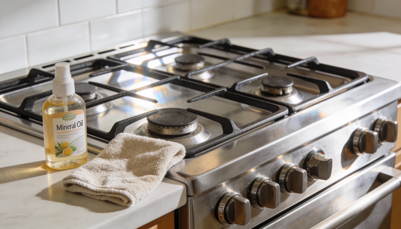 Para que o fogão fique sempre impecável, o truque é usar produtos que criam uma película de proteção sobre o metal