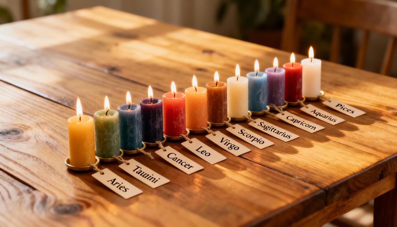 Acender uma vela na cor alinhada com o signo pessoal pode ser visto como uma forma de fortalecer traços favoráveis de cada personalidade